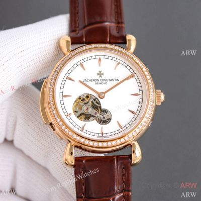 Copy Vacheron Constantin Traditionnelle Tourbillon Watches with Diamonds